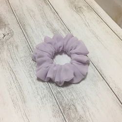 シフォン生地で作ったシュシュ（紫） シュシュ rara