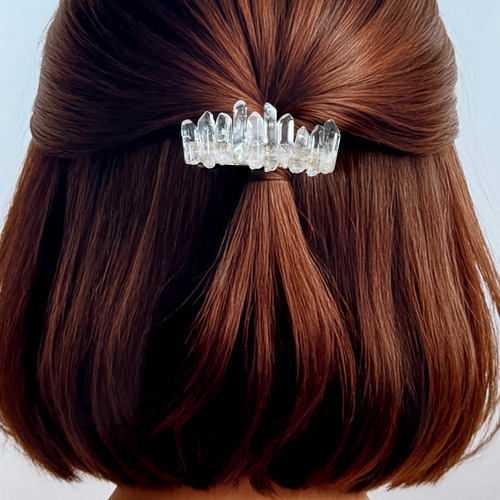 セレニティ クリスタルバレッタ 再販 天然石 クリスタルクォーツ ／ 水晶 ヘアアクセサリー
