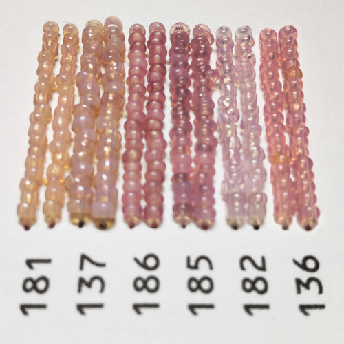 色見本に＞仏アンティーク◇ペールローズ系181・137・186・185・182  