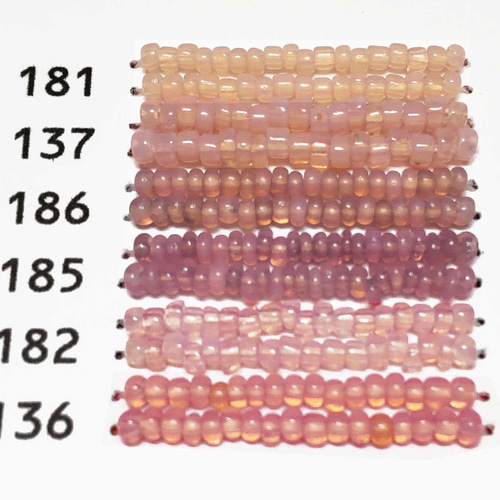 色見本に＞仏アンティーク◇ペールローズ系181・137・186・185・182  
