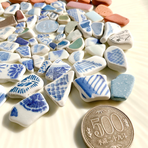 シーグラス 162 シー陶器 シータイル シーレンガ MIX 全部で100g