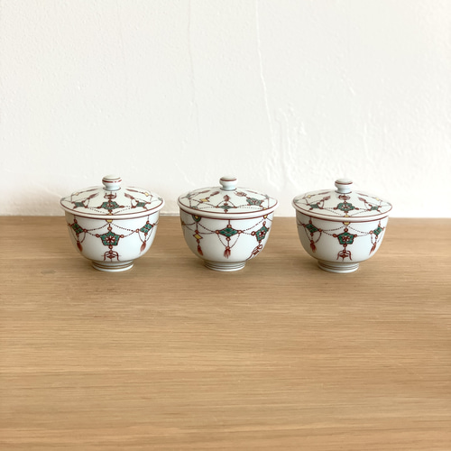 京焼・清水焼】京都 水野春陽窯 赤絵 瓔珞紋 茶器セット(宝瓶 京焼・清水焼】京都 水野春陽窯 赤絵 瓔珞紋 茶器セット(宝瓶
