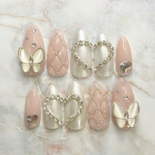 ♡オーダー制♡ちゅるちゅる チェーンハート キルティング 韓国 量産型  