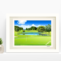 ゴルフの絵画 A4サイズ「真夏のゴルフ場」 絵画 hiroma2 通販 14740037｜Creema
