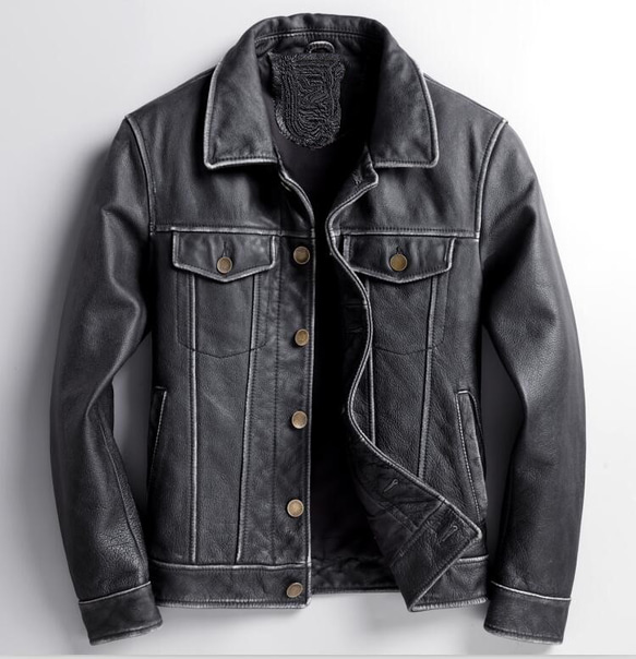 牛革アンティークスタイルジャケット Cow Leather Antique Style Jacket 1枚目の画像