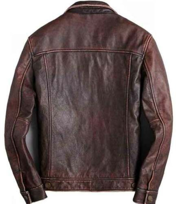 牛革アンティークスタイルジャケット Cow Leather Antique Style Jacket 4枚目の画像