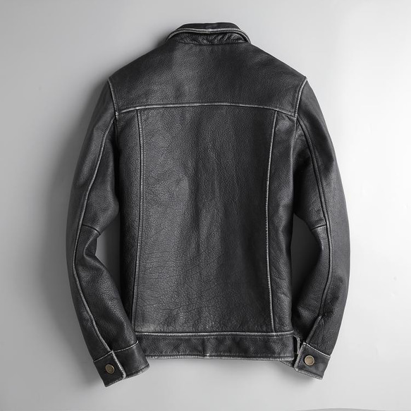 牛革アンティークスタイルジャケット Cow Leather Antique Style Jacket 2枚目の画像