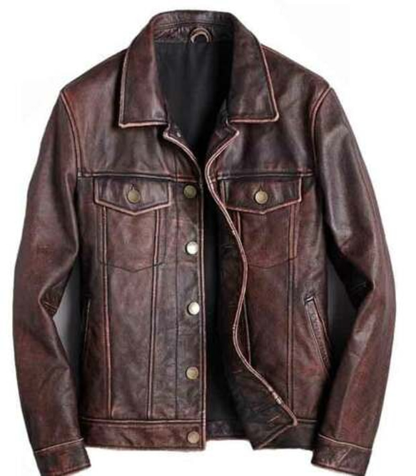 牛革アンティークスタイルジャケット Cow Leather Antique Style Jacket 3枚目の画像
