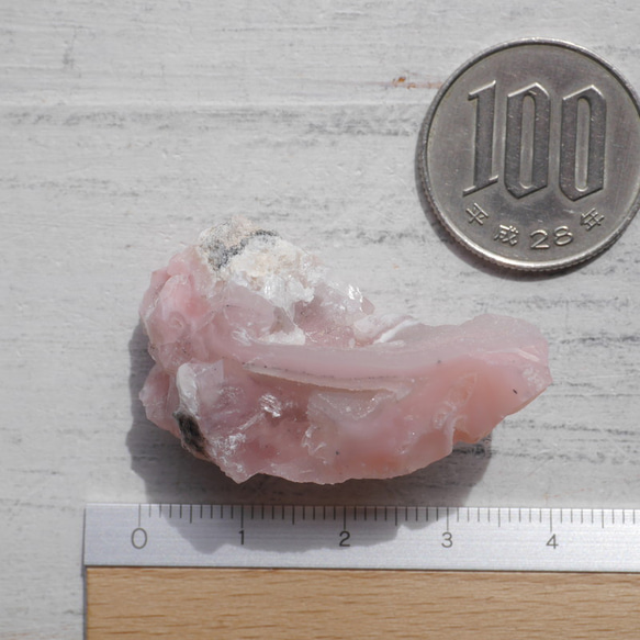 天然石ピンクオパール(ペルー産)約13g約40mm 蛋白石10月誕生石原石ラフロック鉱物[pkop-221003-01] 19枚目の画像