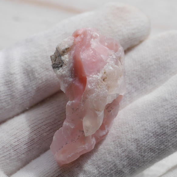天然石ピンクオパール(ペルー産)約13g約40mm 蛋白石10月誕生石原石ラフロック鉱物[pkop-221003-01] 17枚目の画像