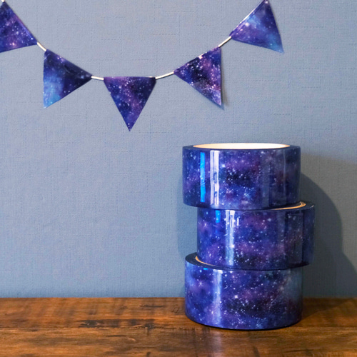 星と銀河の宇宙柄 OPPテープ 48mm マスキングテープ LALA CloveR. 通販