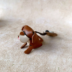 動物森林-小狗-真皮植鞣 皮革鑰匙圈 吊飾 動物造型 第1張的照片