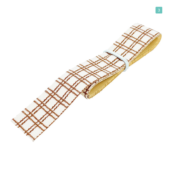 リボン オータム ストライプ チェック柄 25mm×1m ７種類セットB NBD-RBN-CHK004-SET-B 4枚目の画像