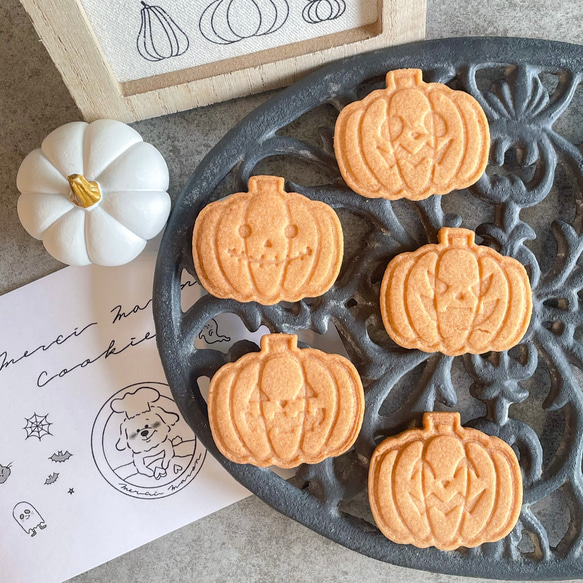 【ハロウィン】かぼちゃ(お顔スタンプ型1点付き)クッキー型/かぼちゃ/かわいい/プレゼント/ギフト/クッキー缶 2枚目の画像
