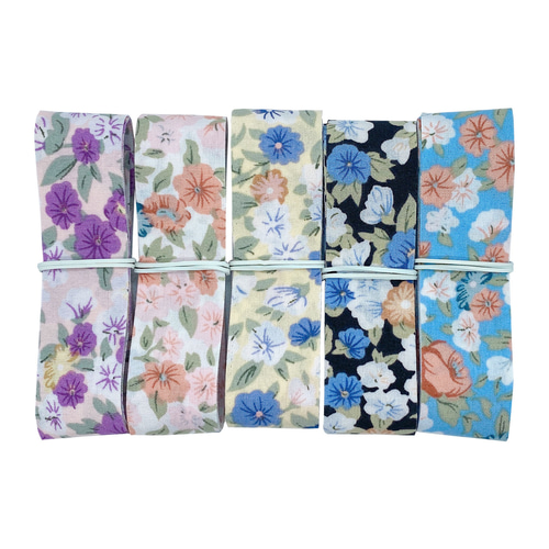 販売 リバティ柄 フラワー 小花 リボン 25mm×1m 5種類セットB NBD-RBN  