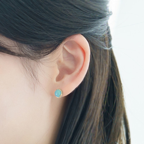 【5万円】未使用Atelier Monブルーカルセドニーピアス シーブルーカルセドニーピアス | ifme store