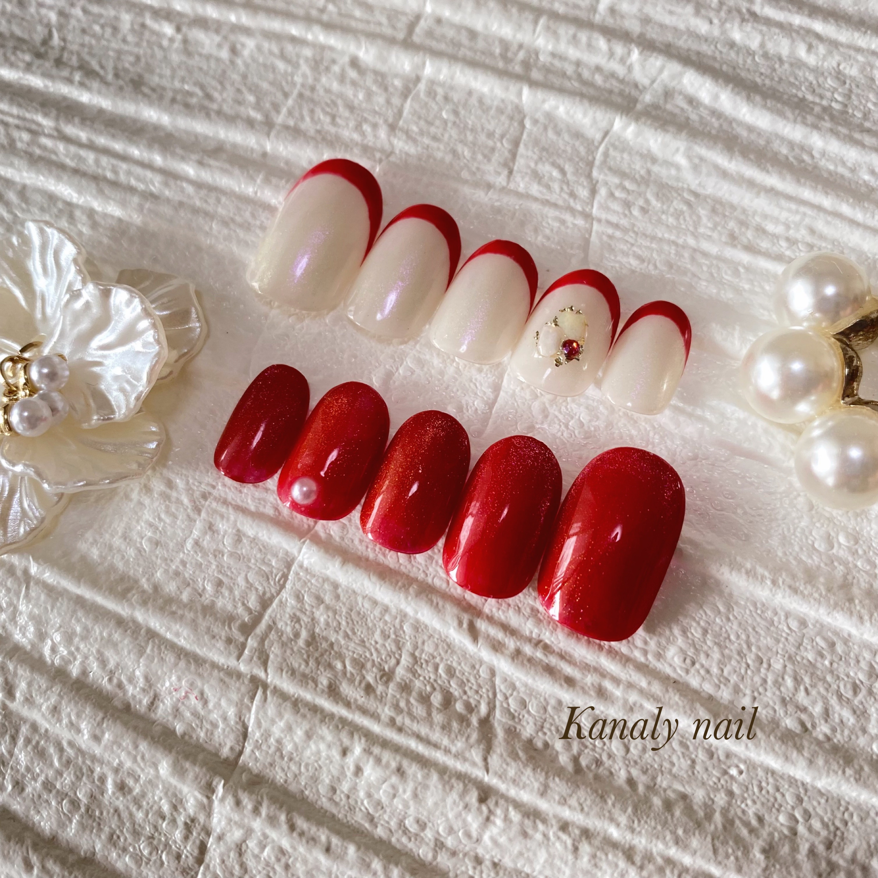 ネイルチップ オーダー ネイビー マグネット フレンチ キルティング サブカル ネイルチップ オーダー ネイビー マグネット フレンチ