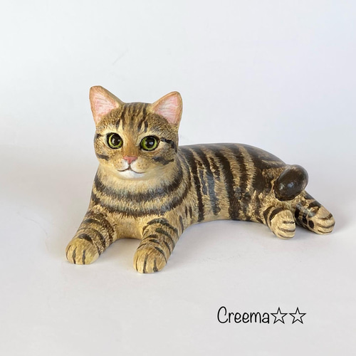 キジトラ猫の置物 その他アート 猫ハウス 通販 14741090｜Creema(クリーマ)