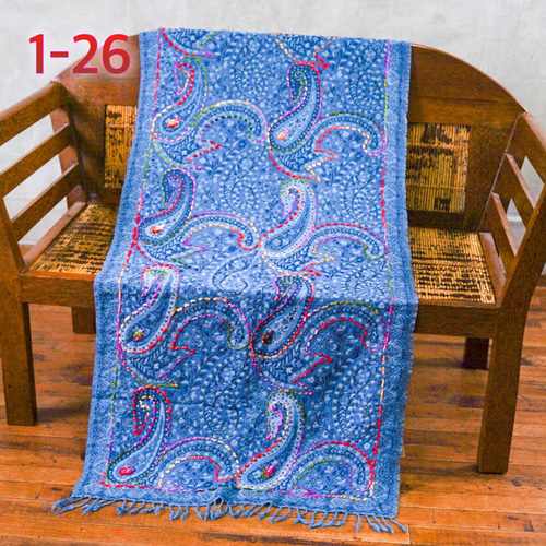 同じものがない！フェルト刺繍 リバーシブル 大判ストール 各色1点限り