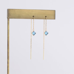 K10YG】ピンクトルマリンのアメリカンピアス ピアス（フック・チェーン