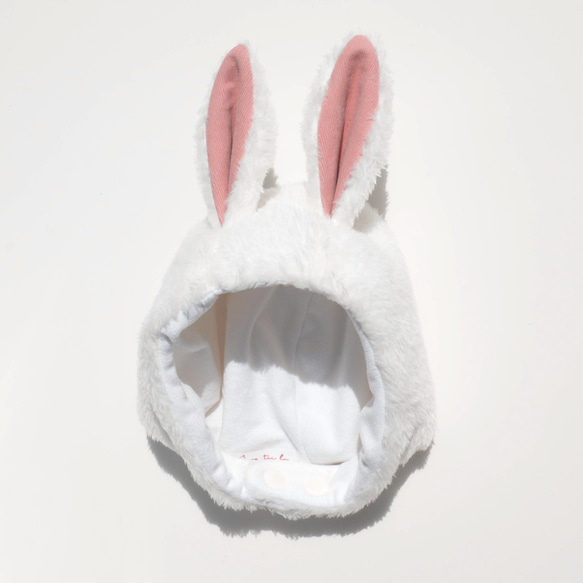 白うさぎ うさ耳帽子 ボンネット ハロウィン 干支 ベビー キッズ 動物
