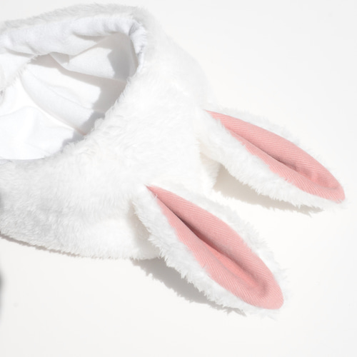 白うさぎ うさ耳帽子 ボンネット ハロウィン 干支 ベビー キッズ 動物