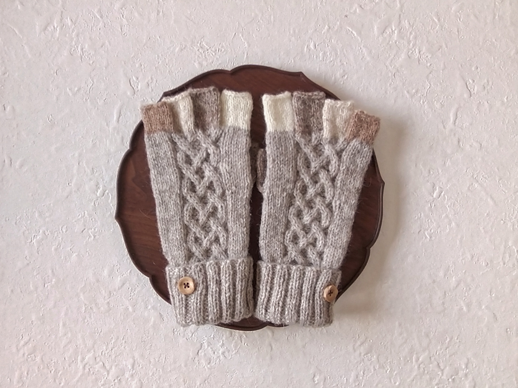 2way五本指手袋＊Lulu ＊natural greige/oatmeal