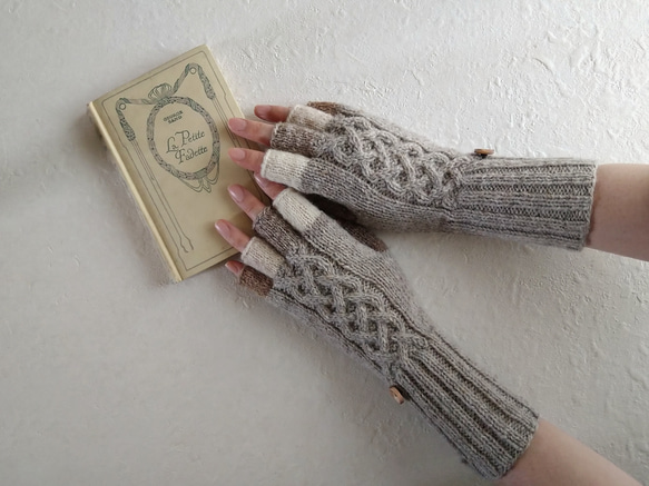 2way五本指手袋＊Lulu ＊natural greige/oatmeal 3枚目の画像