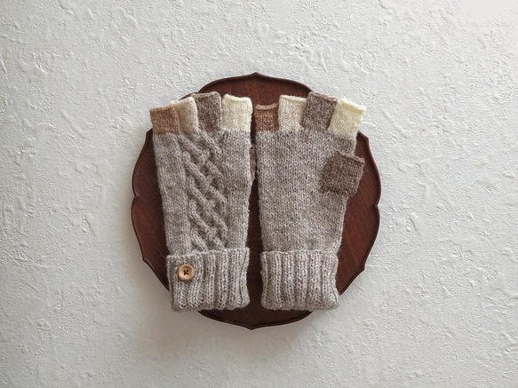 2way五本指手袋＊Lulu ＊natural greige/oatmeal 5枚目の画像