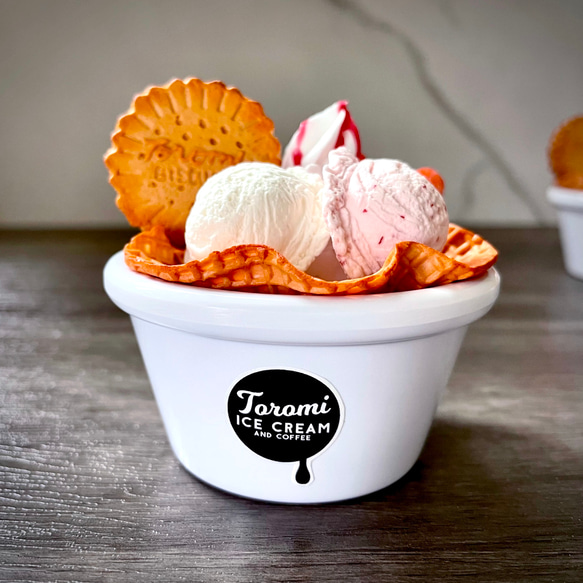 アイスクリーム パフェ 小物入れ メモスタンド ストロベリー フェイク