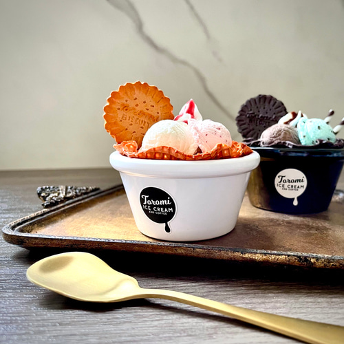 アイスクリーム パフェ 小物入れ メモスタンド ストロベリー フェイク