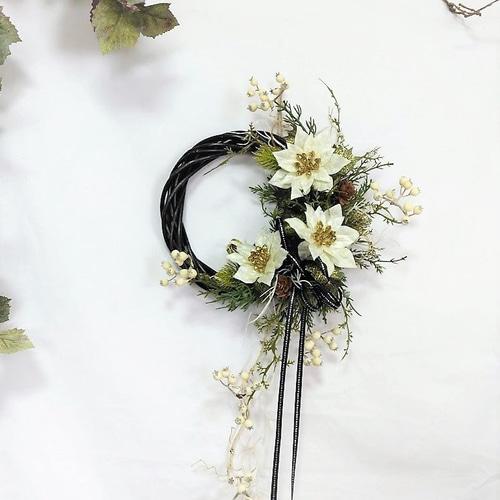 フラワーリース　アーティフィシャルフラワー　クリスマス　31cm　造花　#118 フラワーリース アーティフィシャルフラワー クリスマス 31cm