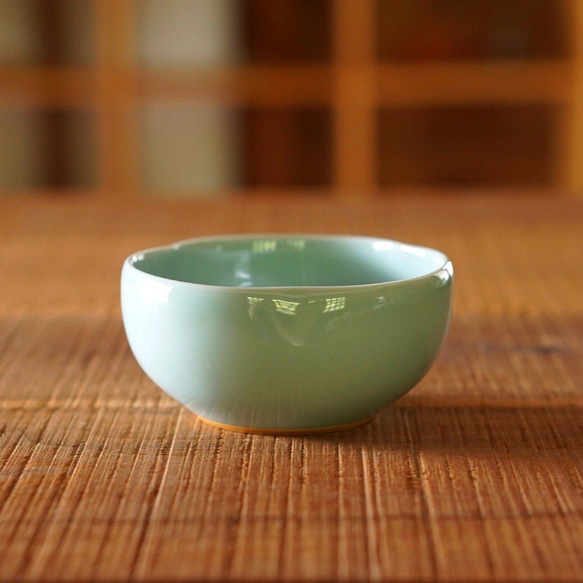 小鉢　おしゃれ　シンプル　すっきり　かわいい　青磁　京焼　プレゼント　作家　林紅村 8枚目の画像
