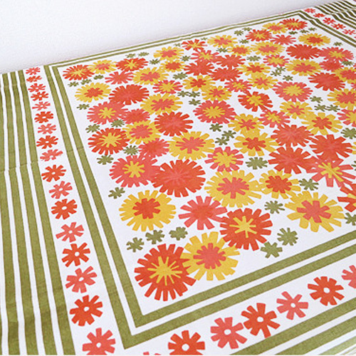 北欧 ヴィンテージ 秋色プリントクロス 大判 生地 kirppis 通販