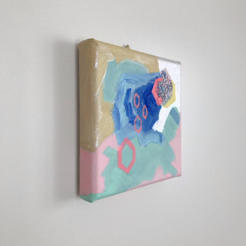 ミニアート◇抽象画「宝石のような」ミニパネル10㎝角