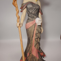 木彫刻 アート 『 魔女 』  芸術 アート 女性  松 手彫り 彫刻 　ウィッチ 5枚目の画像