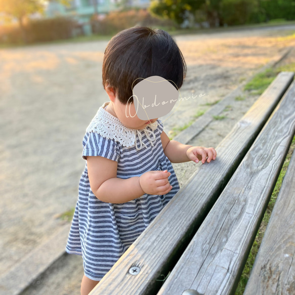 手編みのベビーつけ襟_crochet scalloped collar (for baby) スタイ 9枚目の画像