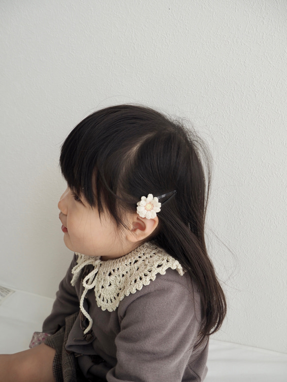 手編みのベビーつけ襟_crochet scalloped collar (for baby) スタイ 4枚目の画像