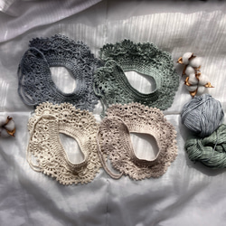 手編みのベビーつけ襟_crochet scalloped collar (for baby) スタイ 13枚目の画像