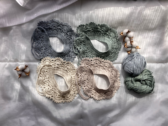 手編みのベビーつけ襟_crochet scalloped collar (for baby) スタイ 13枚目の画像