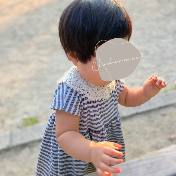 手編みのベビーつけ襟_crochet scalloped collar (for baby) スタイ 10枚目の画像