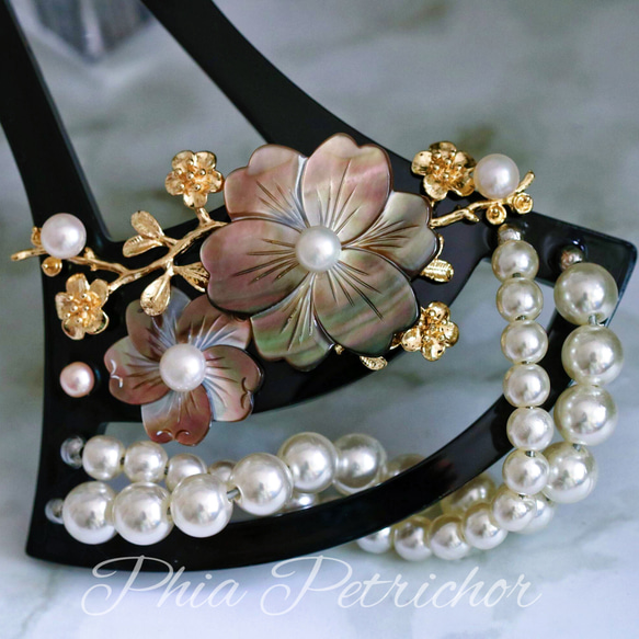 簪 和 K24GP 桜 かんざし バチ型 パール 簪 着物 髪飾り 留袖 着物