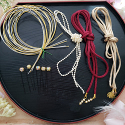 つまみ細工髪飾り ちりめんボール髪飾り メタリックヤーン花 紫