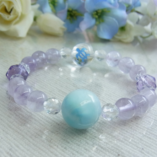 大玉 ラベンダーアメジスト】癒しと調和の光 天然石 ブレスレット