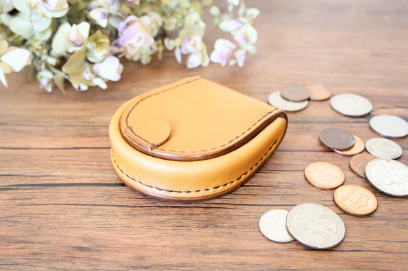 馬蹄型 ケース 小銭入れ 馬蹄型コインケース】手縫い◇駒合わせ縫い◇カラーオーダー◇本