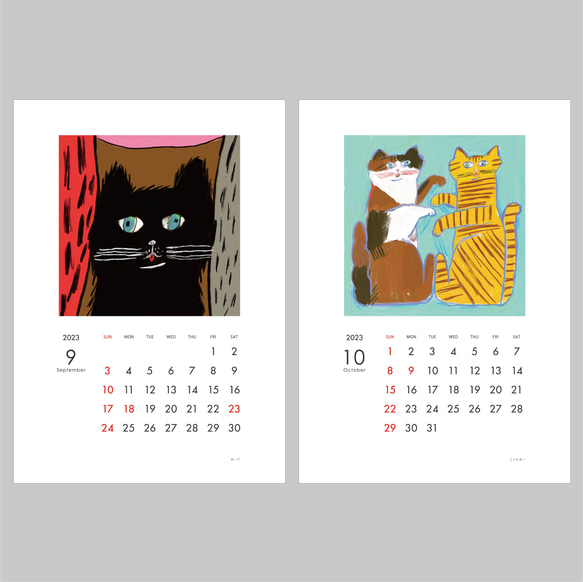 2023 にゃんこカレンダー 壁掛け 猫カレンダー 6枚目の画像