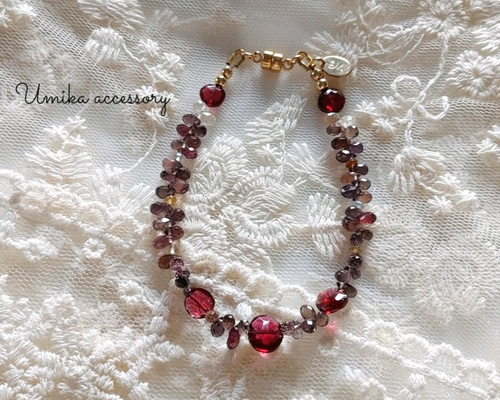 ブラウンサファイア&ロードライトガーネットつぶつぶ