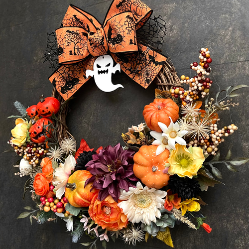 No.wreath-15480/ハロウィンリース22-(17) 42x46cm/アーティフィシャル