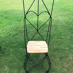【マルコウ】　アイアン　チェアー　椅子　丸鋼　鉄　アート　ガーデンチェアー 5枚目の画像