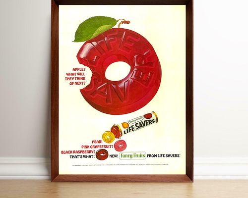 ライフセーバーズ 1950年代 アメリカ ビンテージ 雑誌 広告 額付